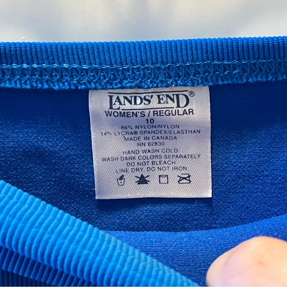 Lands end size 10 blue ribbed bikini bottom - Picture 4 of 6